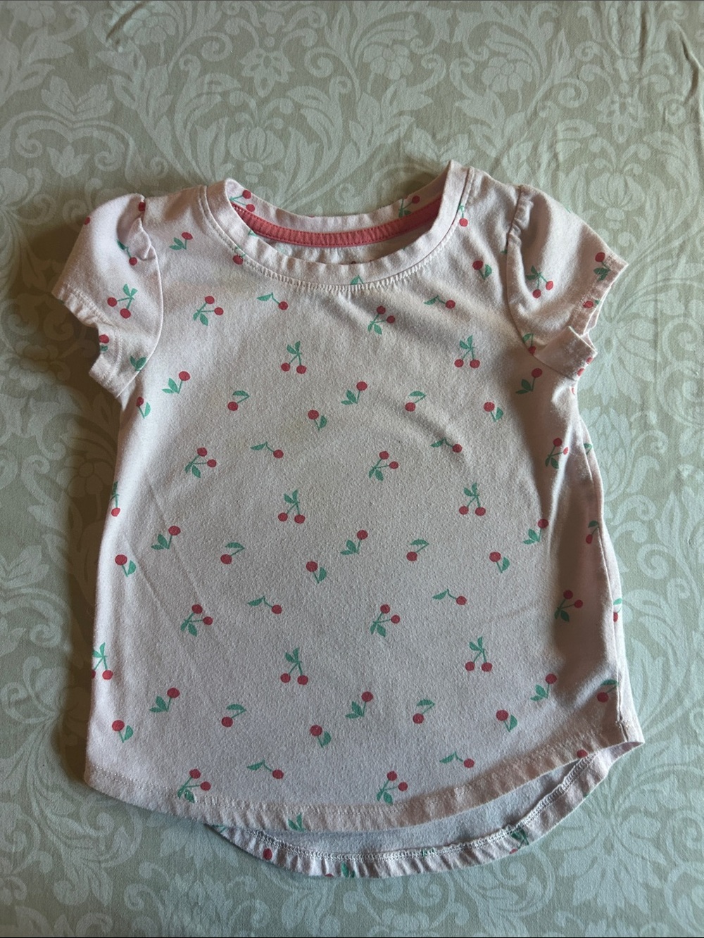 Cat & Jack Light Pink Cherry-Print Short Sleeve Tee